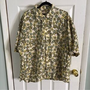 MARNI Uniqlo Shirt Mens XL Floral White Yellow Oversized Button Up Tropical